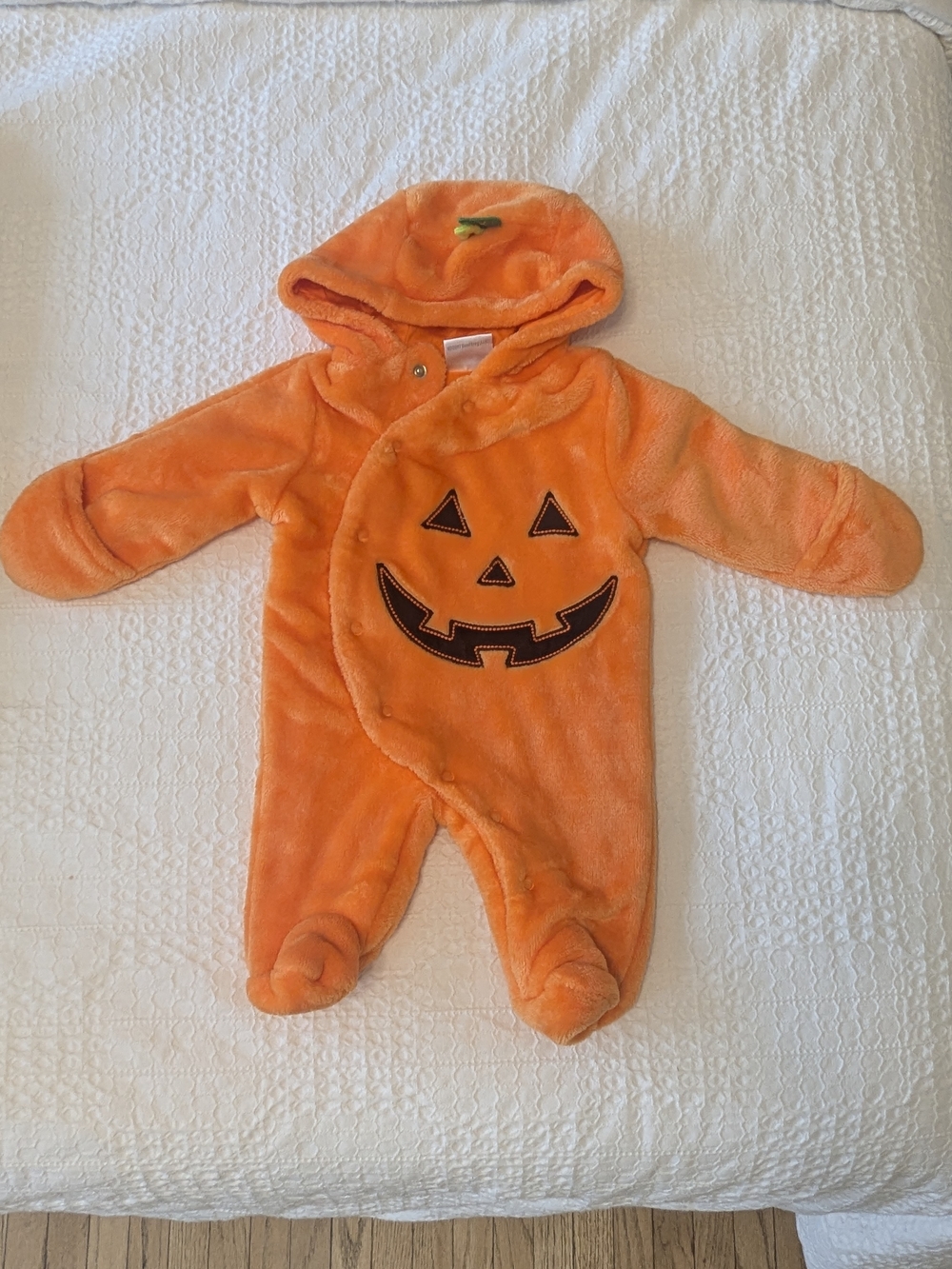 Orange Pumpkin Infant Hooded One-Piece